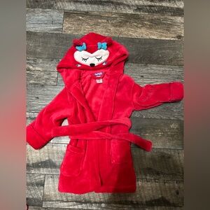 Pekkle fuchsia pink fox  housecoat size 2/3